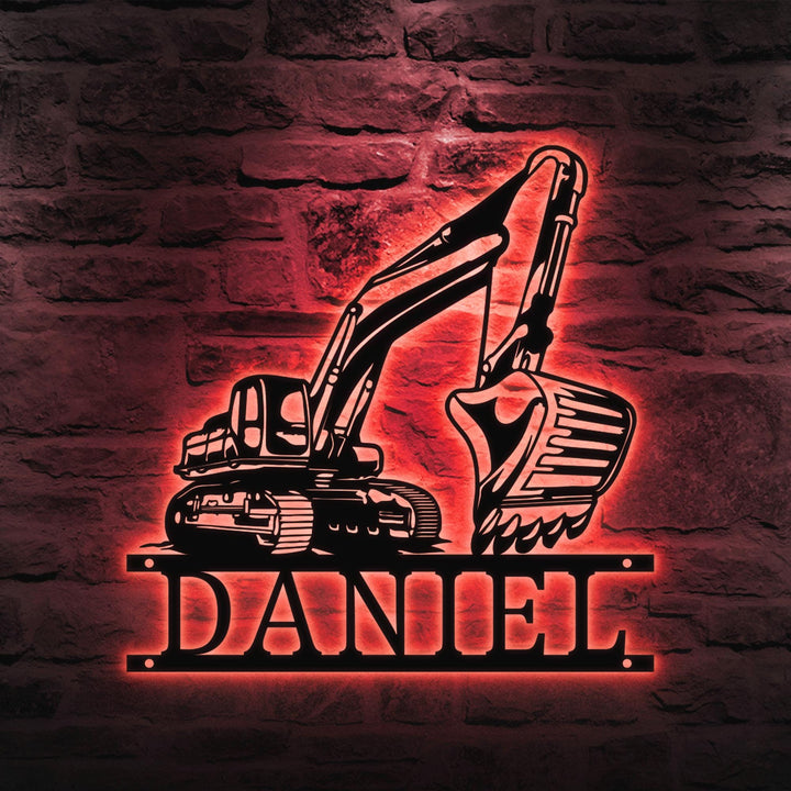 Custom Excavator Metal Wall Art, Personalized Excavator Driver Name Signs, Excavator Home Decor, Custom Excavator, Fathers Day Gifts for Dad