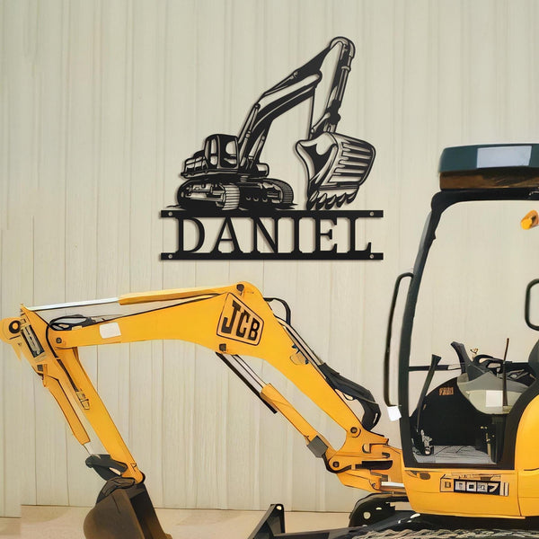 Custom Excavator Metal Wall Art, Personalized Excavator Driver Name Signs, Excavator Home Decor, Custom Excavator, Fathers Day Gifts for Dad