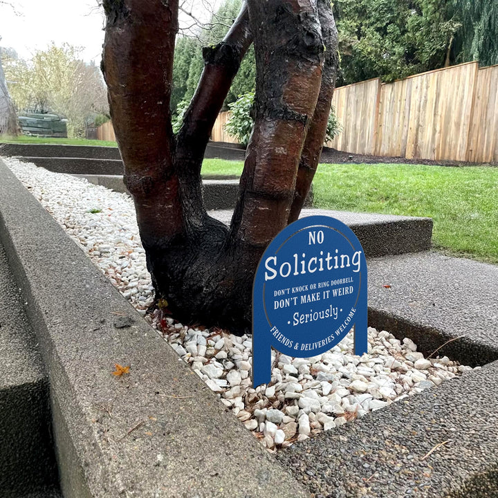 No Soliciting Yard Sign, Metal House Sign, No Soliciting Sign for Home Decor, Funny Metal Yard Stake, Outdoor Decoration, Housewarming Gifts