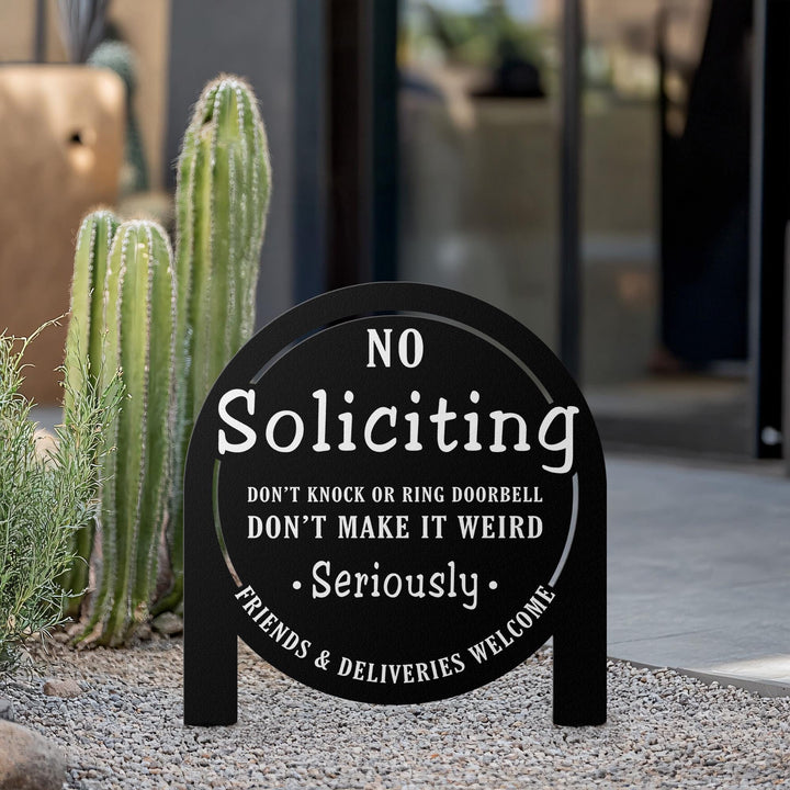 No Soliciting Yard Sign, Metal House Sign, No Soliciting Sign for Home Decor, Funny Metal Yard Stake, Outdoor Decoration, Housewarming Gifts