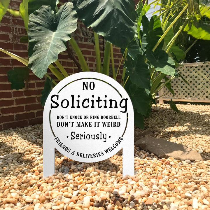 No Soliciting Yard Sign, Metal House Sign, No Soliciting Sign for Home Decor, Funny Metal Yard Stake, Outdoor Decoration, Housewarming Gifts