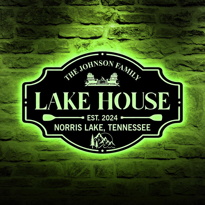 Lake House Sign,Personalized Custom Metal Sign,Lake House Gift,Lakehouse Decor,Custom Family Name Sign,Outdoor Metal Sign,Outdoor Metal Sign