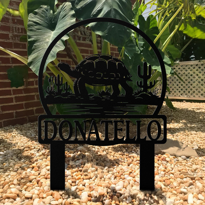 Custom Turtle Metal Sign,Tortoise Memorial Metal Stakes,Personalized Turtle Yard Sign,Pond Sign,Turtle Lovers, Turtle Sign, Gift For Mom Dad