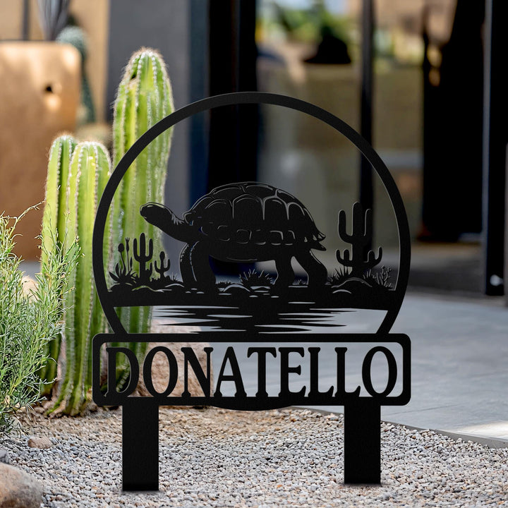 Custom Turtle Metal Sign,Tortoise Memorial Metal Stakes,Personalized Turtle Yard Sign,Pond Sign,Turtle Lovers, Turtle Sign, Gift For Mom Dad