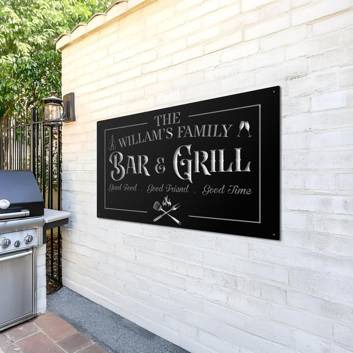Personalized Backyard Pool Metal Sign LED Light, Outdoor Wall Art Decor, Pool Signs for Outdoor, Custom Bar And Grill Sign Decor, BBQ Signs