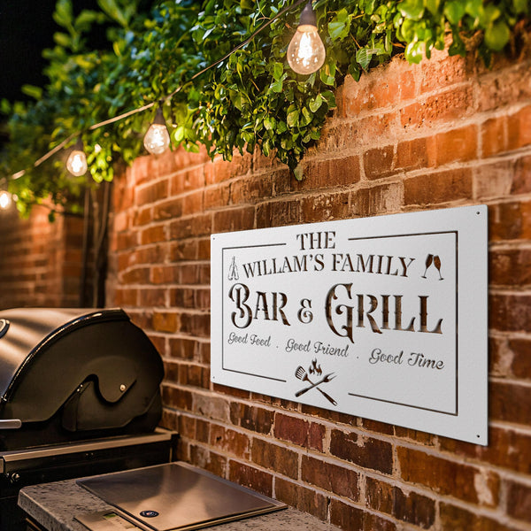 Personalized Backyard Pool Metal Sign LED Light, Outdoor Wall Art Decor, Pool Signs for Outdoor, Custom Bar And Grill Sign Decor, BBQ Signs