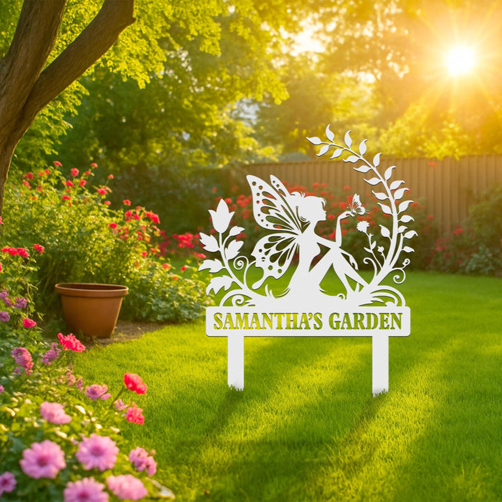 Fairy Garden Sign Personalized, Metal Garden Stake, Fairy Metal Garden Stake, Fairy Garden Sign, Custom Garden Sign, Metal Yard Art