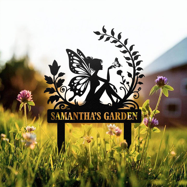 Fairy Garden Sign Personalized, Metal Garden Stake, Fairy Metal Garden Stake, Fairy Garden Sign, Custom Garden Sign, Metal Yard Art