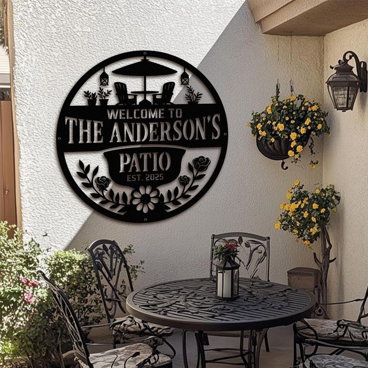 Personalized Metal Patio Sign, Custom Metal Backyard Sign, Outdoor Decor, Custom Family Last Name Sign, Poolside Sign, Backyard Decor