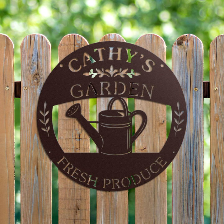 Custom Garden Metal Sign | Fresh Produce Hanging Sign | Personalized Vegetable Garden Decor | Gift for Gardener | Outdoor Yard Sign