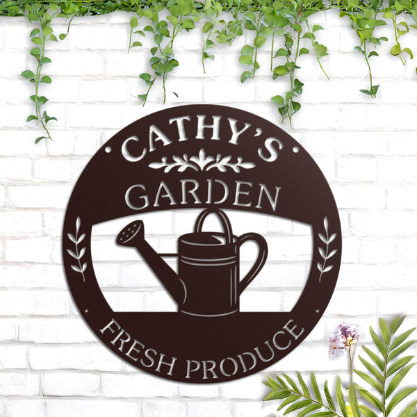 Custom Garden Metal Sign | Fresh Produce Hanging Sign | Personalized Vegetable Garden Decor | Gift for Gardener | Outdoor Yard Sign