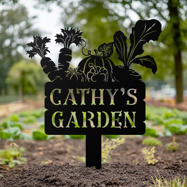 Personalized Garden Sign With Stakes, Custom Vegetable Garden Stake, Vegetables Sign, Gardeners Gift, Garden Decor, Gift for mom, Grandma