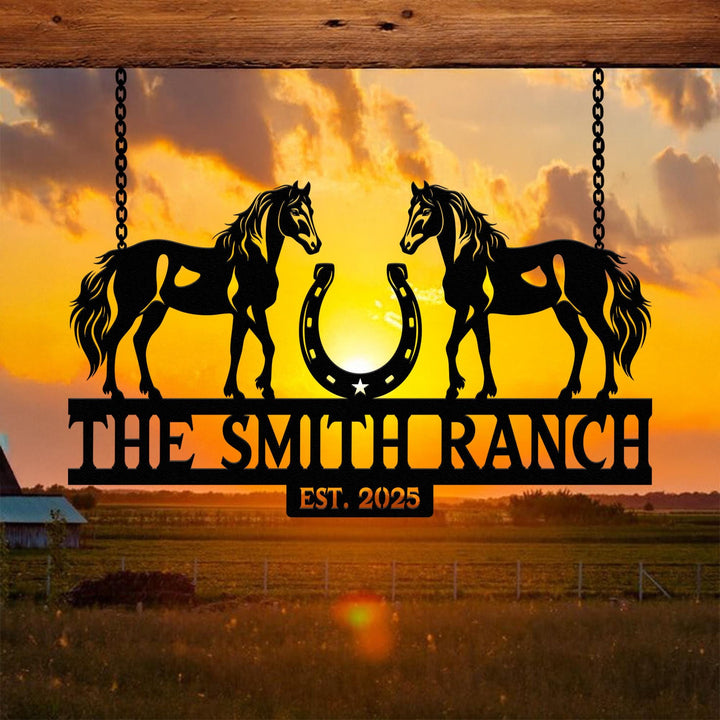 Horse Ranch Sign, Metal Farm Sign, Ranch Sign, Farm Sign, Personalized Farm Sign, Farming Signs, Custom Horse Sign, Gift For Her, Home Decor