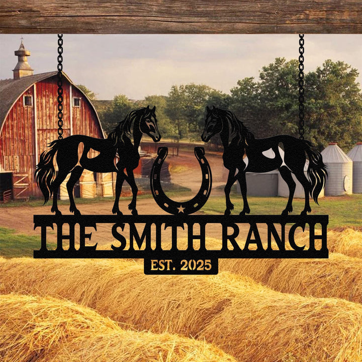 Horse Ranch Sign, Metal Farm Sign, Ranch Sign, Farm Sign, Personalized Farm Sign, Farming Signs, Custom Horse Sign, Gift For Her, Home Decor