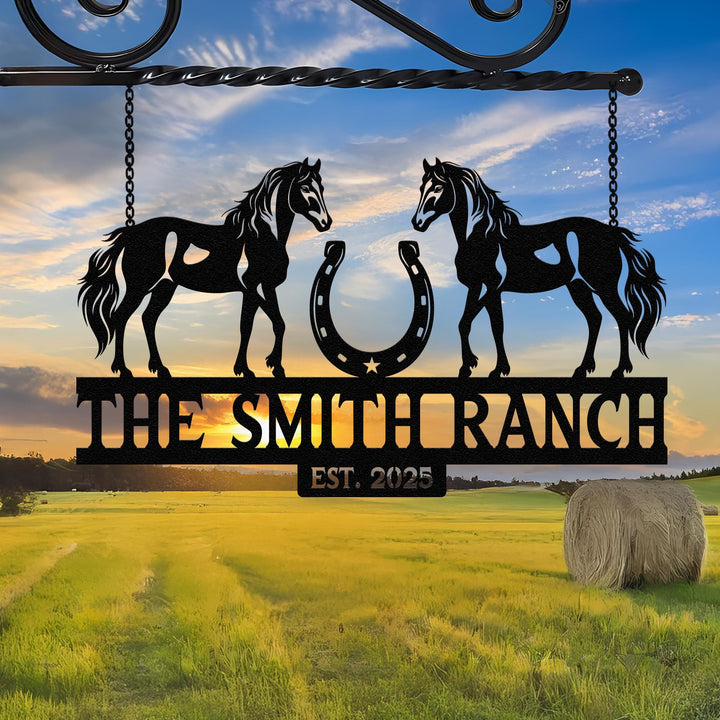 Horse Ranch Sign, Metal Farm Sign, Ranch Sign, Farm Sign, Personalized Farm Sign, Farming Signs, Custom Horse Sign, Gift For Her, Home Decor
