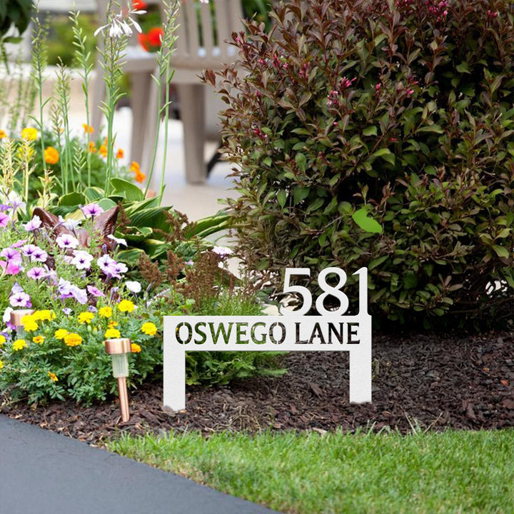 Personalized Metal Address Stake, Modern Address Sign, Custom House Numbers, Metal Address Sign, Address Numbers, Road Address Sign for Yard