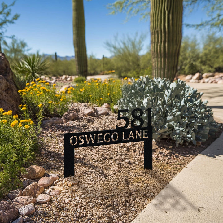 Personalized Metal Address Stake, Modern Address Sign, Custom House Numbers, Metal Address Sign, Address Numbers, Road Address Sign for Yard