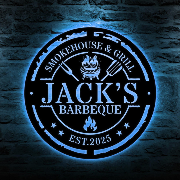 Personalized Metal Grilling Sign, Custom Metal Grill Sign, Metal BBQ Smoker and Grill Sign, Grilling Gift for Dad, Barbeque Sign For Outdoor