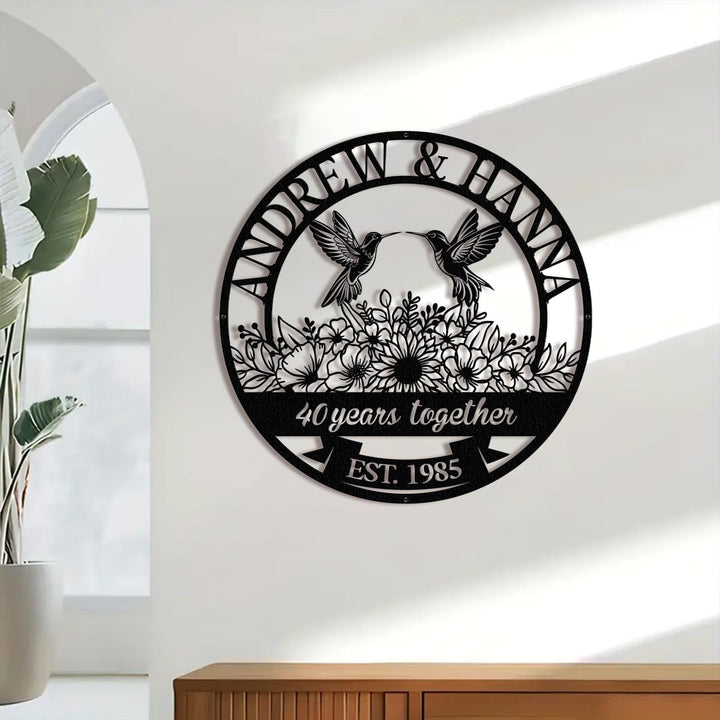 Personalized 40th Anniversary Gift for Parents, Custom 40 Year Anniversary Sign, Ruby Anniversary Gift, Wedding Anniversary Metal Wall Art