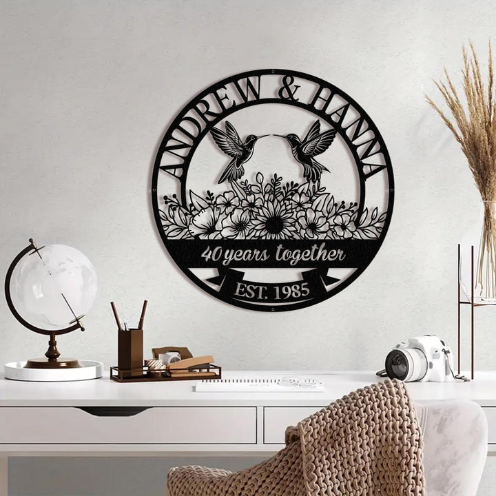 Personalized 40th Anniversary Gift for Parents, Custom 40 Year Anniversary Sign, Ruby Anniversary Gift, Wedding Anniversary Metal Wall Art