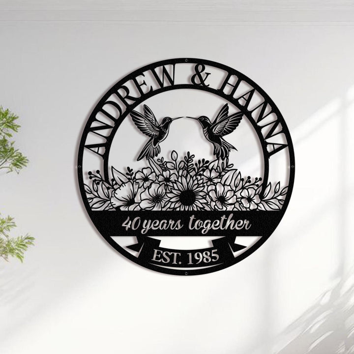 Personalized 40th Anniversary Gift for Parents, Custom 40 Year Anniversary Sign, Ruby Anniversary Gift, Wedding Anniversary Metal Wall Art