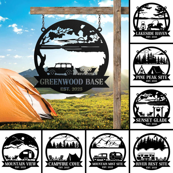 Personalized Your Own Camping Sign, Metal Campsite Stake, Camper Decor, Campfire Sign, Fifth Wheel Decor, Camp Name Sign, Outdoor Decor