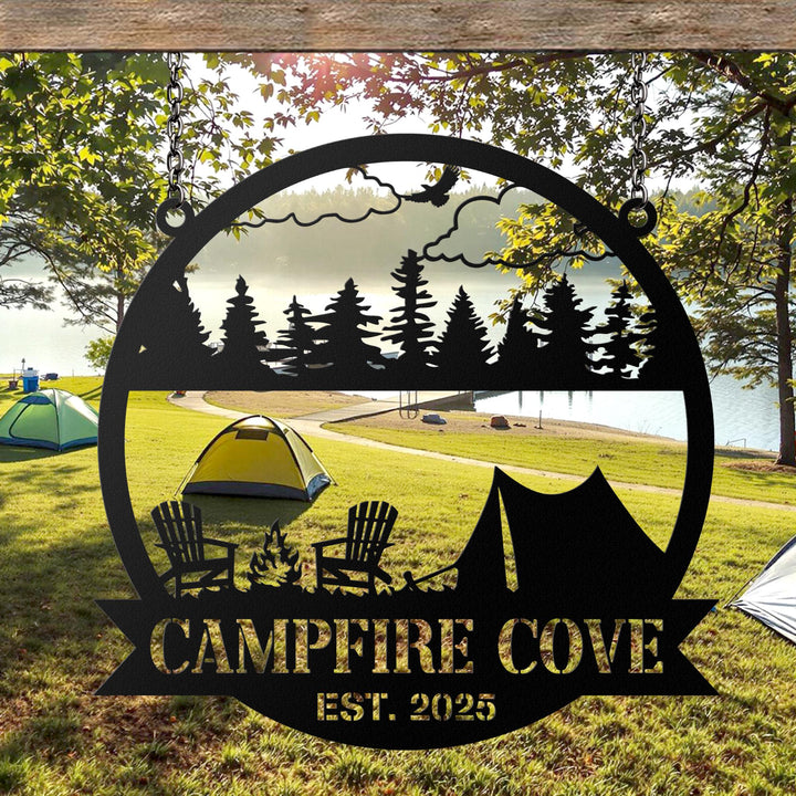 Personalized Your Own Camping Sign, Metal Campsite Stake, Camper Decor, Campfire Sign, Fifth Wheel Decor, Camp Name Sign, Outdoor Decor