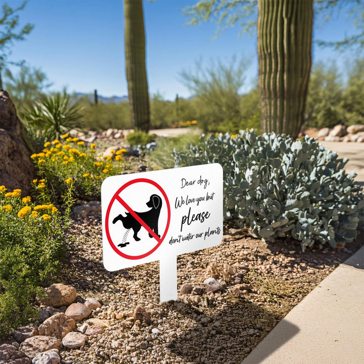 Please Keep Dogs Off Lawn Sign – Funny No Pooping Dog Yard Sign – Dog Pee Warning – Metal Sign Garden Stake – Outdoor Pet Deterrent Sign