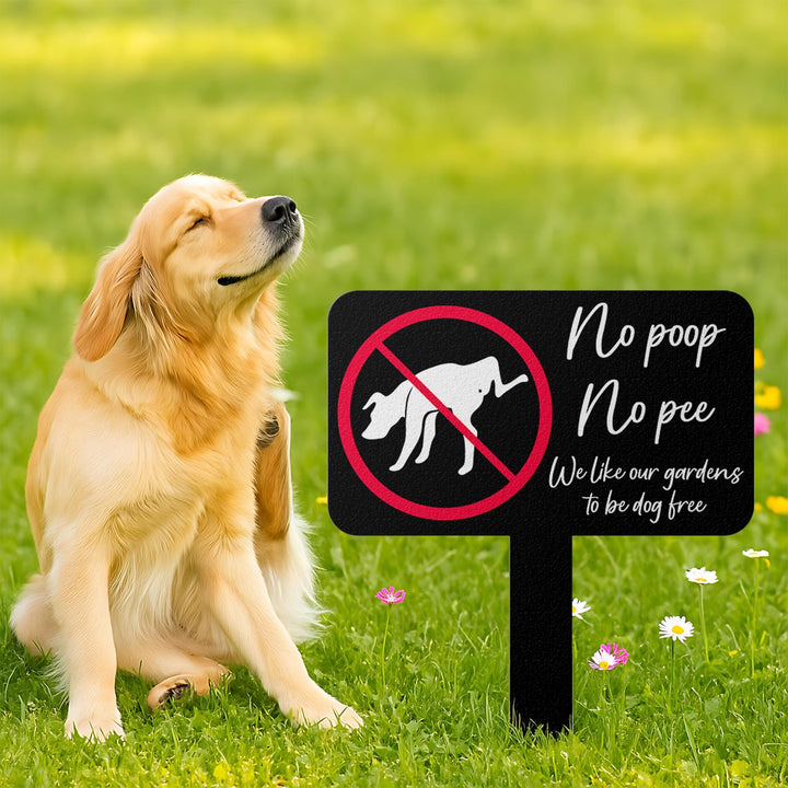 Please Keep Dogs Off Lawn Sign, Funny No Poop No Pee Dog Yard Sign, Dog Pee Warning Metal Stake, Garden Stake, Outdoor Pet Deterrent Sign