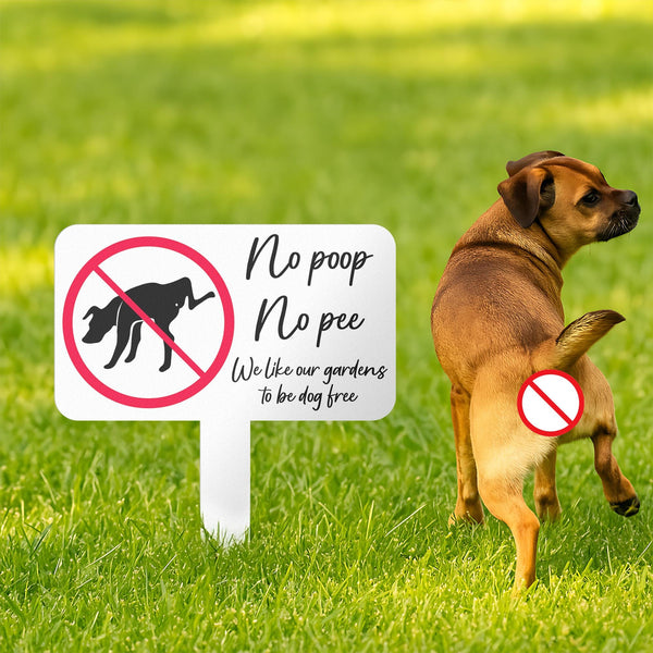 Please Keep Dogs Off Lawn Sign, Funny No Poop No Pee Dog Yard Sign, Dog Pee Warning Metal Stake, Garden Stake, Outdoor Pet Deterrent Sign