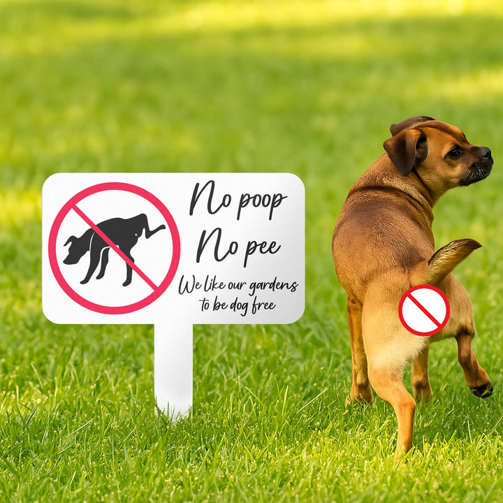 Please Keep Dogs Off Lawn Sign, Funny No Poop No Pee Dog Yard Sign, Dog Pee Warning Metal Stake, Garden Stake, Outdoor Pet Deterrent Sign