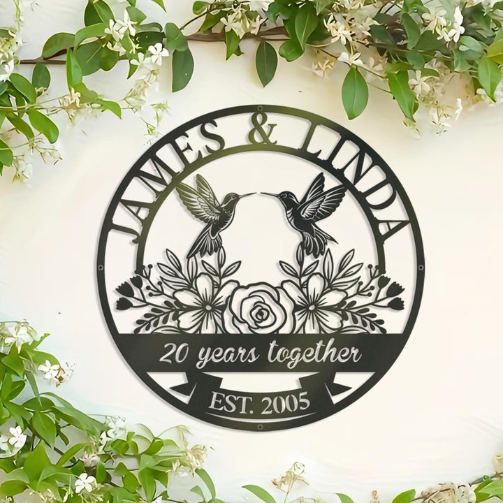 Personalized 20th Anniversary Gift for Parents, 20 Year Anniversary Sign, Platinum Anniversary Gift, Wedding Anniversary Metal Wall Art