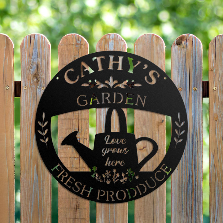 Custom Metal Garden Sign, Metal Hanging Garden Sign, Custom Metal Gardening Gift, Outdoor Decor, Fresh Produce Hanging Sign, Gardening Gift