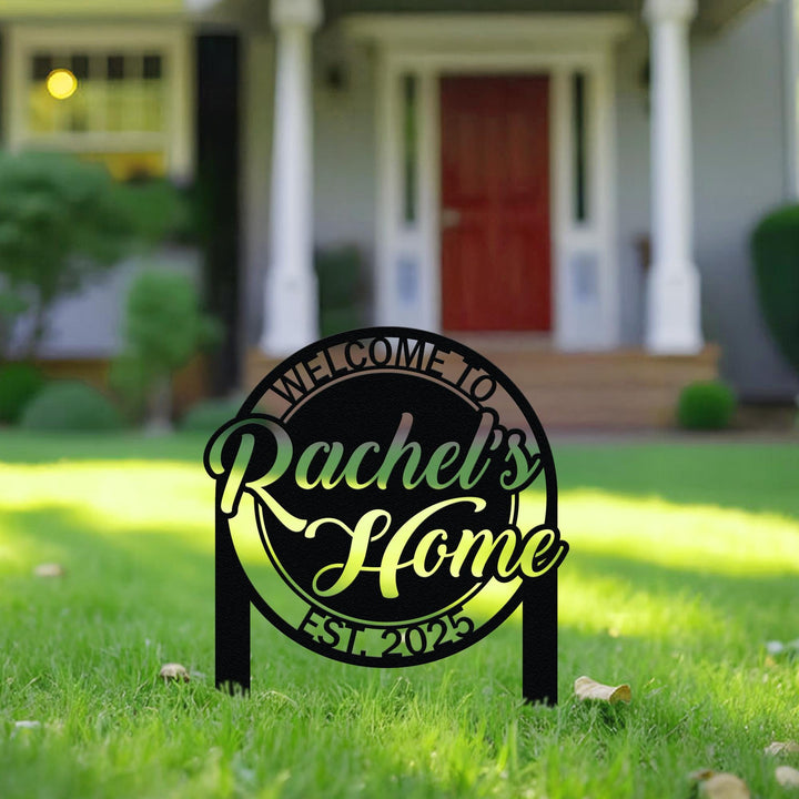 Custom Metal Welcome Yard Stake, Make it your own wording, Business Sign, Custom Garden Sign, Rustic Metal Garden Stake, Metal Yard Art