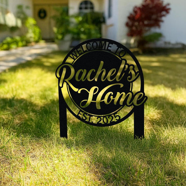 Custom Metal Welcome Yard Stake, Make it your own wording, Business Sign, Custom Garden Sign, Rustic Metal Garden Stake, Metal Yard Art