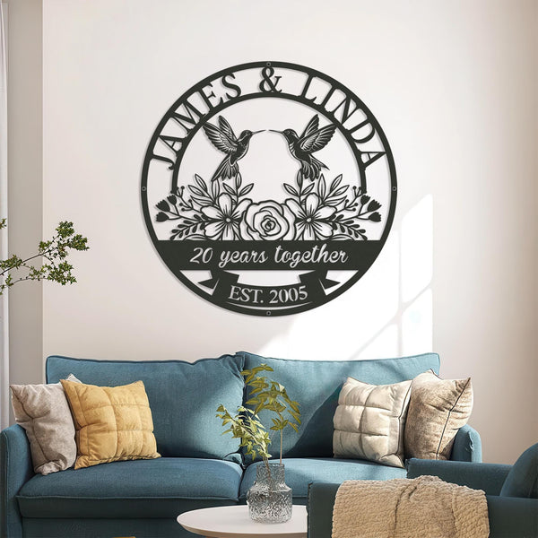 Personalized 20th Anniversary Gift for Parents, Custom 20 Year Anniversary Sign, Anniversary Gift, Wedding Anniversary Metal Wall Art
