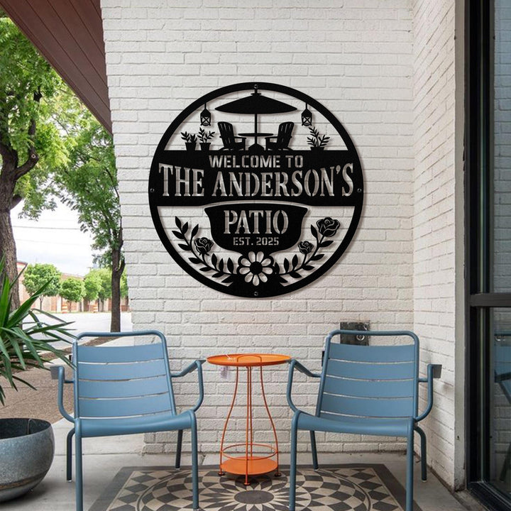 Personalized Metal Patio Sign, Custom Metal Backyard Sign, Outdoor Decor, Custom Family Last Name Sign, Poolside Sign, Backyard Decor