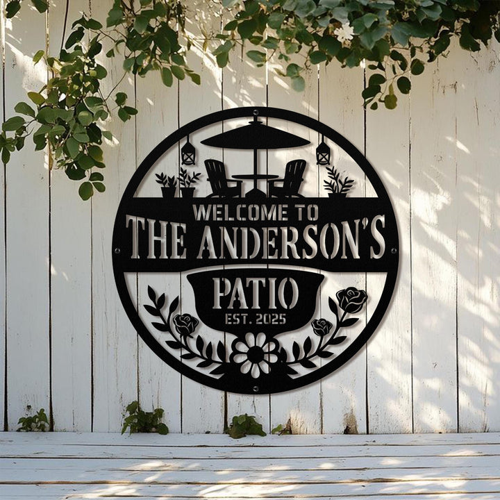 Personalized Metal Patio Sign, Custom Metal Backyard Sign, Outdoor Decor, Custom Family Last Name Sign, Poolside Sign, Backyard Decor