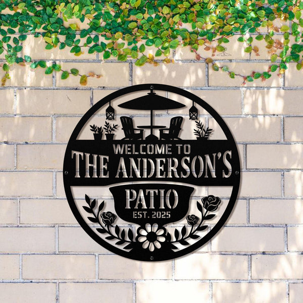 Personalized Metal Patio Sign, Custom Metal Backyard Sign, Outdoor Decor, Custom Family Last Name Sign, Poolside Sign, Backyard Decor