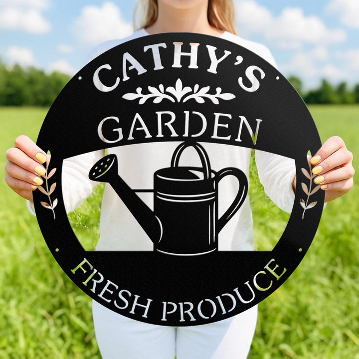 Custom Garden Metal Sign | Fresh Produce Hanging Sign | Personalized Vegetable Garden Decor | Gift for Gardener | Outdoor Yard Sign
