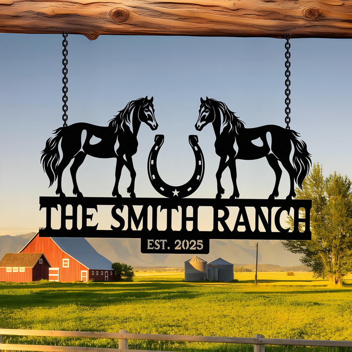 Horse Ranch Sign, Metal Farm Sign, Ranch Sign, Farm Sign, Personalized Farm Sign, Farming Signs, Custom Horse Sign, Gift For Her, Home Decor
