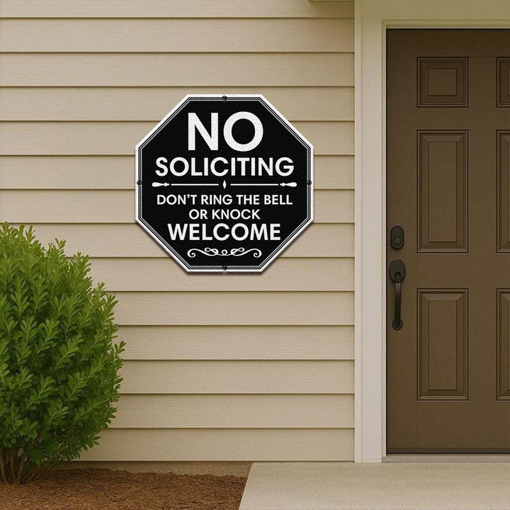 No Soliciting Yard Sign, Metal House Sign, No Soliciting Door Hanger Sign, Funny Metal Yard Stake, Outdoor Decoration, No Soliciting Sign