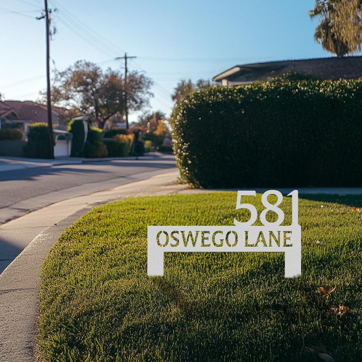 Personalized Metal Address Stake, Modern Address Sign, Custom House Numbers, Metal Address Sign, Address Numbers, Road Address Sign for Yard