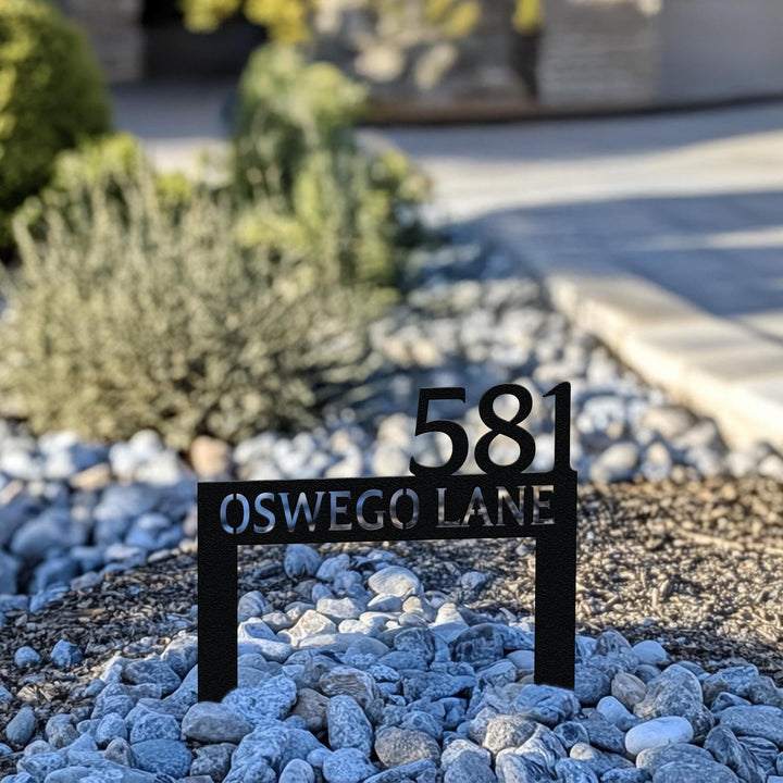 Personalized Metal Address Stake, Modern Address Sign, Custom House Numbers, Metal Address Sign, Address Numbers, Road Address Sign for Yard