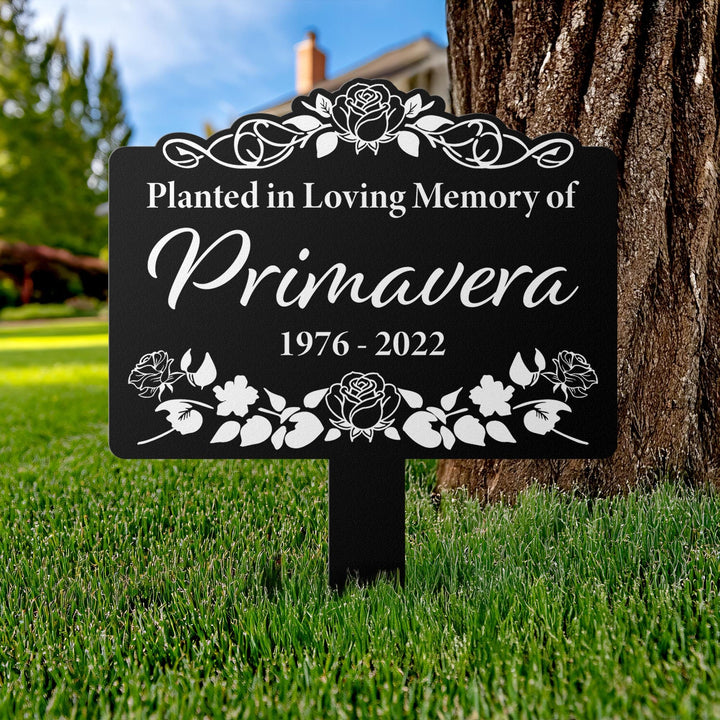 Custom Memorial Tree Sign With Stake, Metal Name Plate, Metal Memorial Marker, Tree Plaque Marker, Memorial Marker, Metal Garden Marker Gift