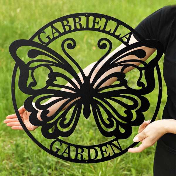 Custom Butterfly Garden Sign | Gardening Gift | Garden Decor | Gift For Her | Outdoor Decor | Metal Yard Sign | Personalized Wall Hanging
