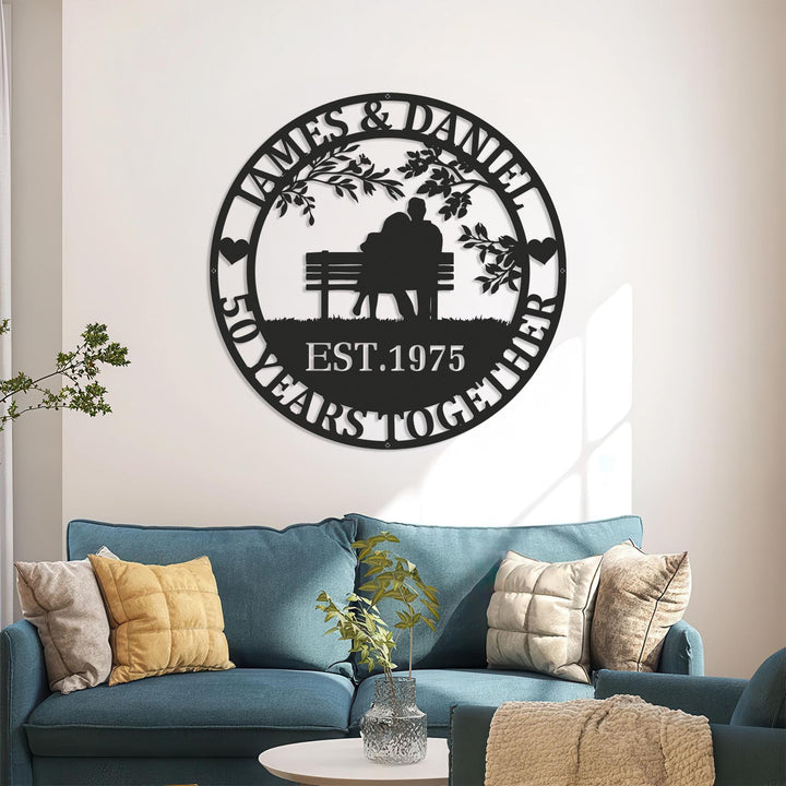 Personalized Wedding Anniversary Gift For Couple, Couple Metal Sign, Wedding Gift, Gift for couples, Family Name Sign, Gift for husband wife
