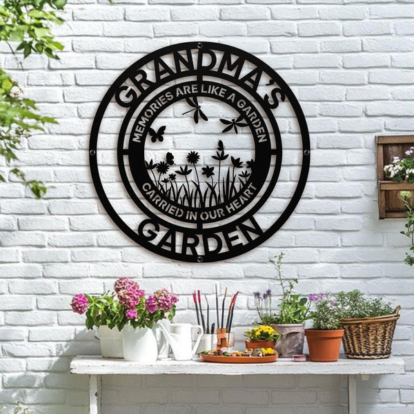 Customizable Grandparents Sign for Grandparents Day Gift Nana and Papa Home Decor Gift Personalized Outdoor Metal Sign, Gardener Lover Gifts