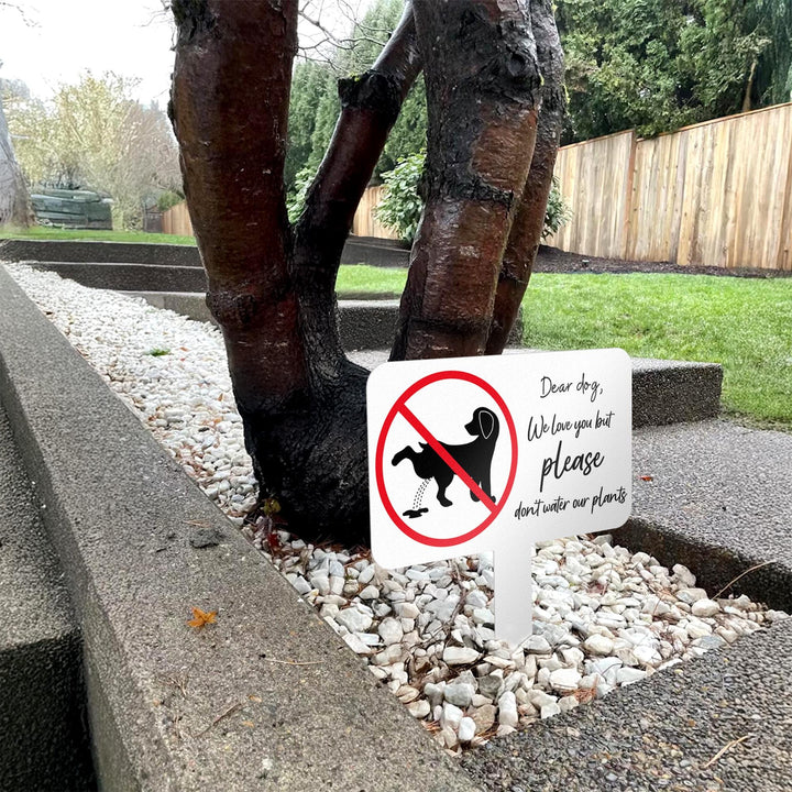 Please Keep Dogs Off Lawn Sign – Funny No Pooping Dog Yard Sign – Dog Pee Warning – Metal Sign Garden Stake – Outdoor Pet Deterrent Sign