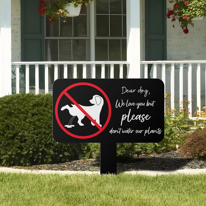 Please Keep Dogs Off Lawn Sign – Funny No Pooping Dog Yard Sign – Dog Pee Warning – Metal Sign Garden Stake – Outdoor Pet Deterrent Sign